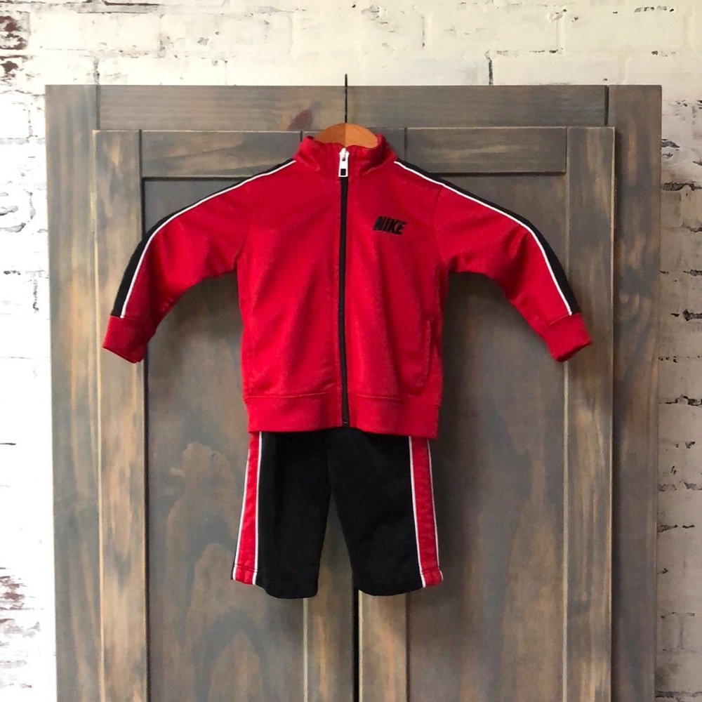 Nike Baby Boy Track Jogging Set 12mo Red & Black